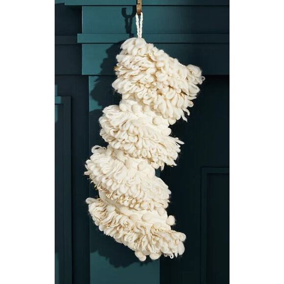 Anthropologie Astrid Stocking Holiday Christmas Ivory - Picture 1 of 5